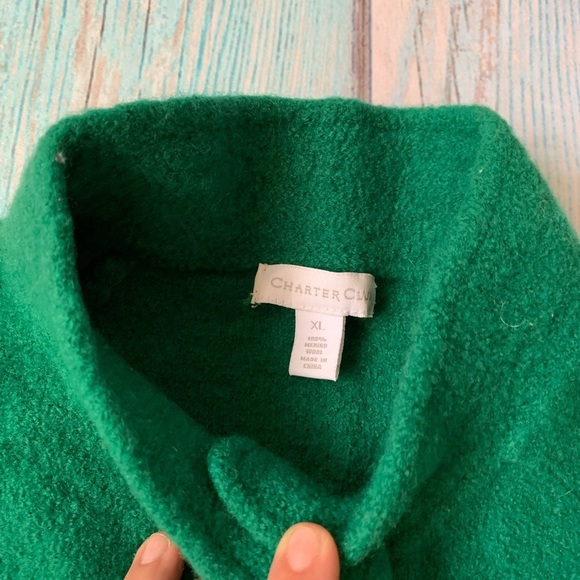 Charter club 100% merino wool 3/4 sleeve button up cardigan size xl - Picture 5 of 8